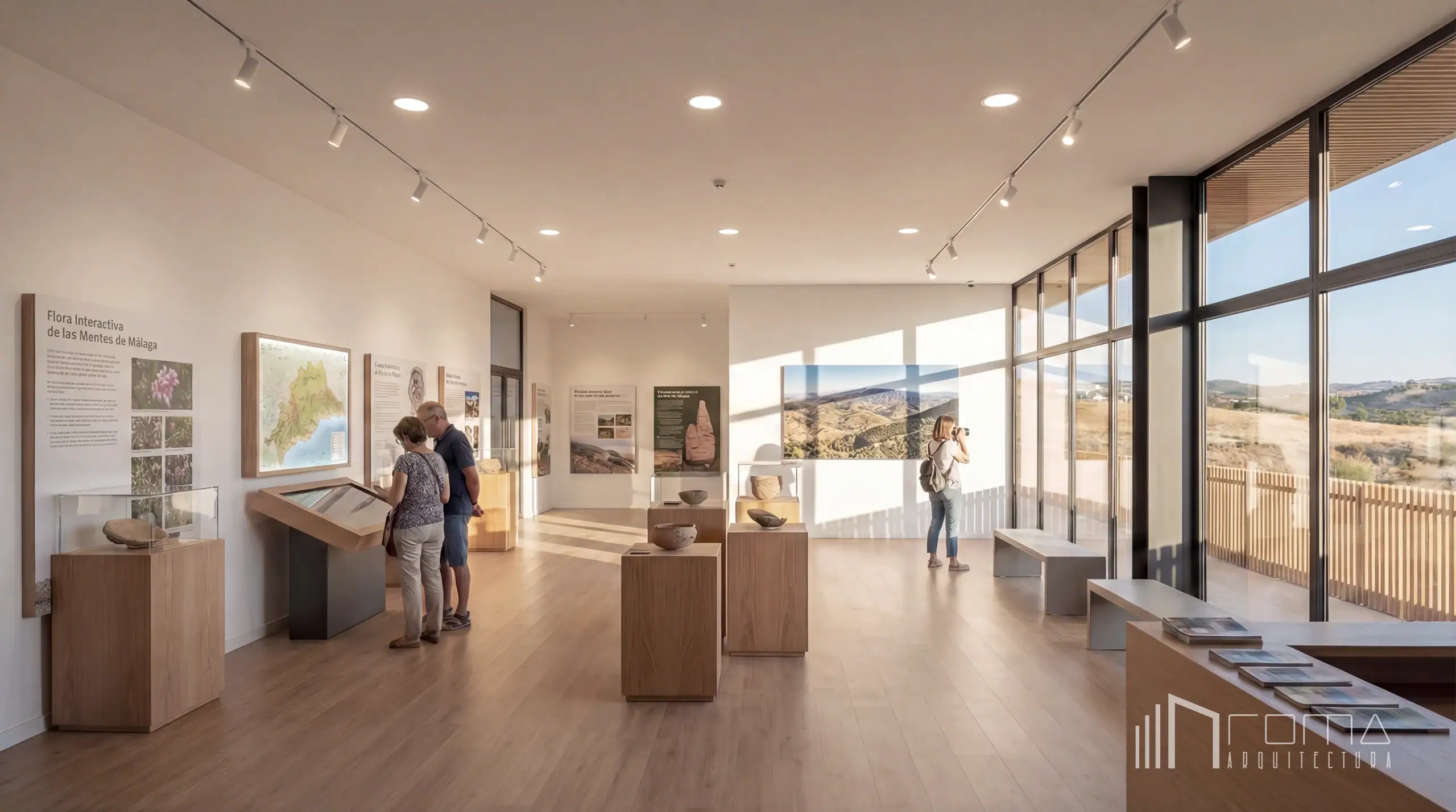 Daylit exhibition gallery and interactive display hall from architecture and design competition projects by roma arquitectura studio